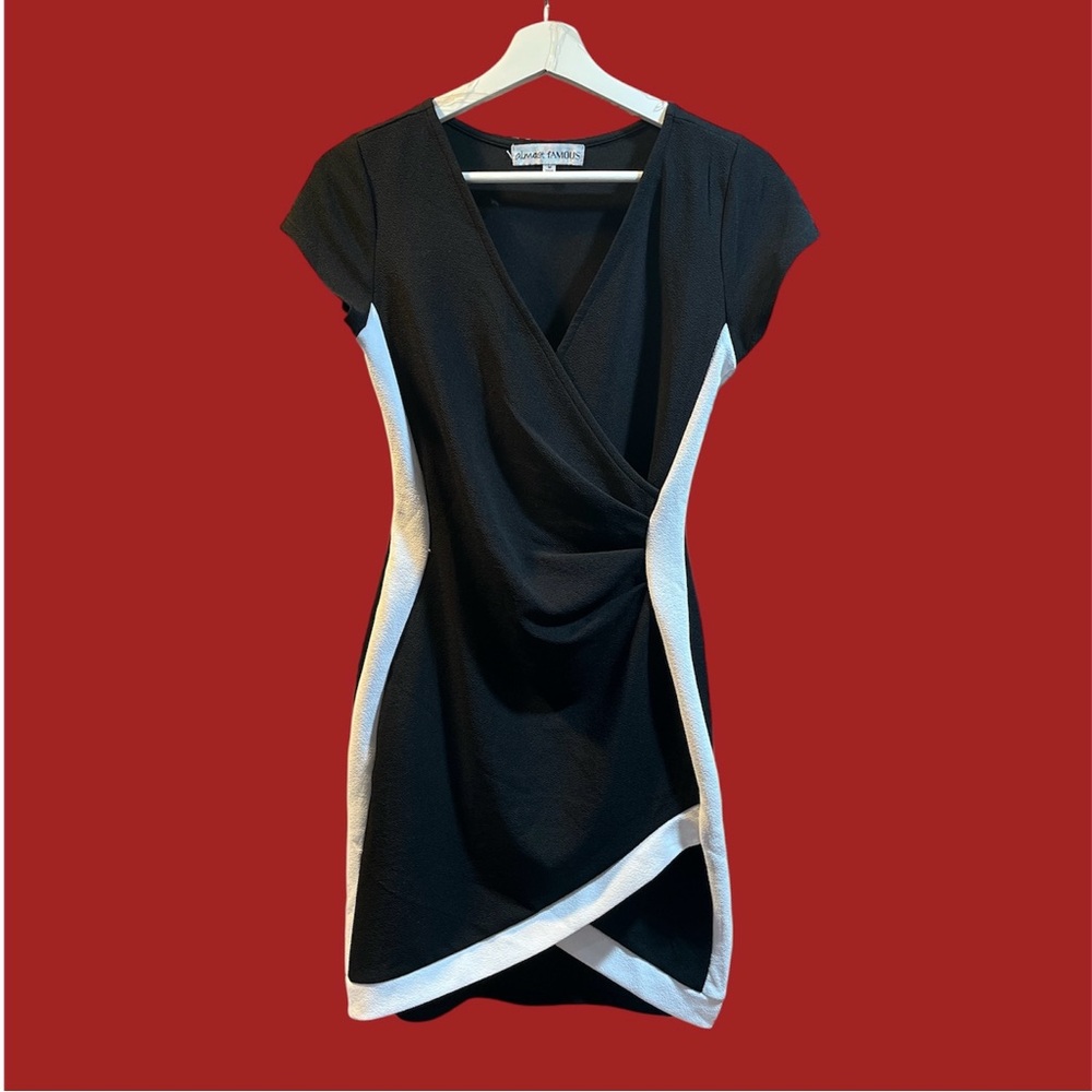 ALMOST FAMOUS Black and White Asymmetrical Dress, BNWT, XS